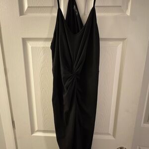 SHEIN Elegant Black Knot-Front Dress